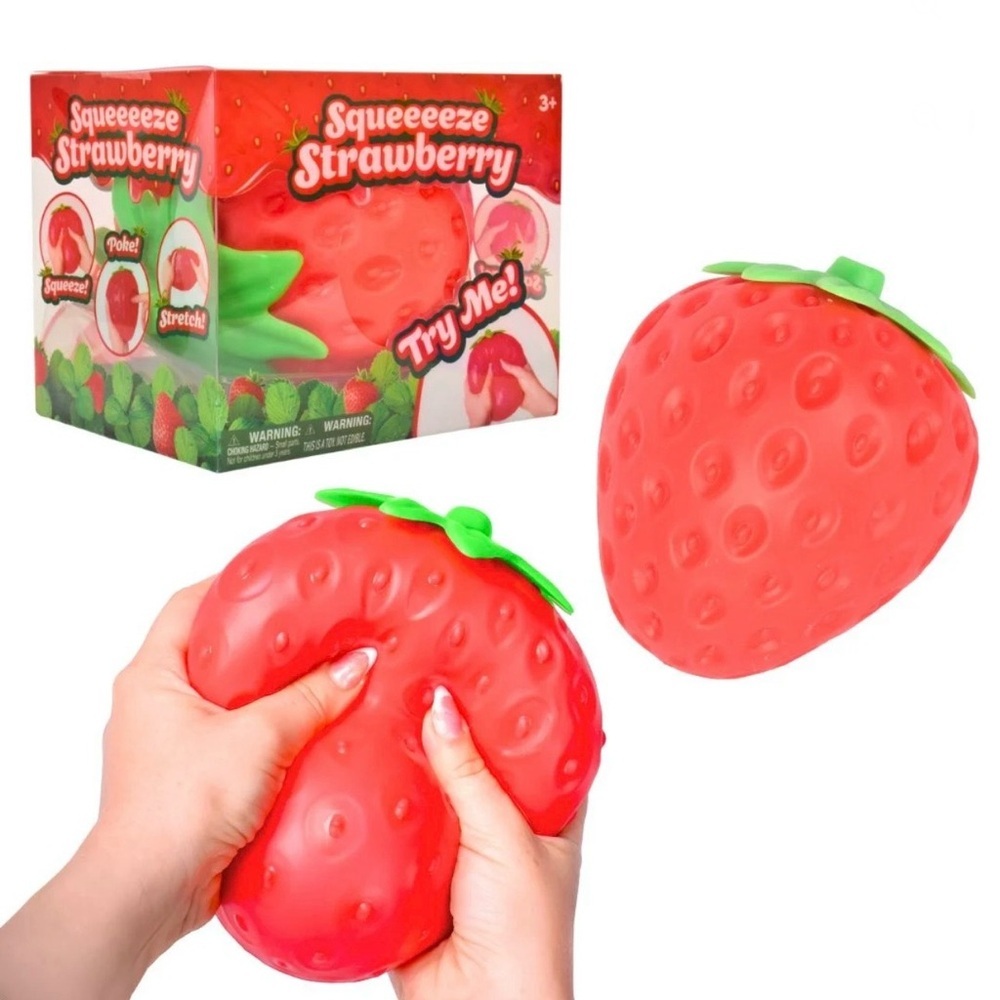 Sunny Days Jumbo Squeezy Strawberry Squishy Toy